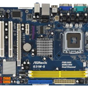 Placa base ASRock G31M-S, una solución económica y potente para tu PC Intel LGA775. Esta placa base microATX cuenta con un diseño compacto y fiable, soporte para procesadores Pentium, Celeron D y Core 2 Duo, y memoria DDR2-800. Ideal para configuraciones básicas, multimedia y de oficina