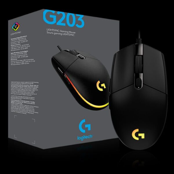 Mouse Gamer Logitech G203 USB con Iluminación RGB