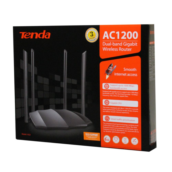 Router Dual Band Smart Gigabit AC1200 Tenda AC8