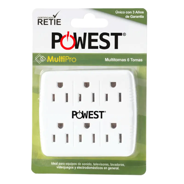 Multitoma de Pared Powest MultiPro 6 Salidas 15A