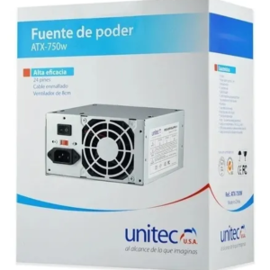 Fuente de Poder Unitec ATX-750W para Computadoras de Alto Rendimiento