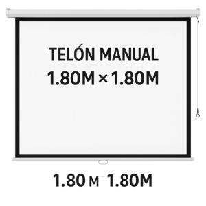 Telón Manual 1.80M x 1.80M Retráctil para Proyección