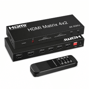 Splitters HDMI 4x2 Matriz 4K 60Hz con Audio Óptico IR