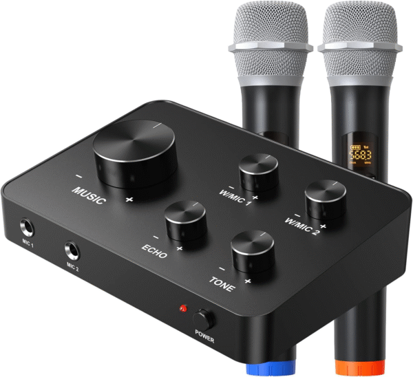 Sistema Micrófono Inalámbrico Rybozen HDMI K-TV 2×UHF