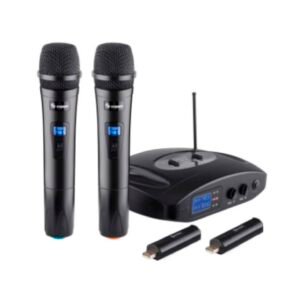 SISTEMA DE MICROFONO INALAMBRICO DOBLE STEREN WR-810 UHF