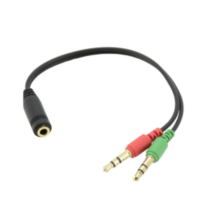 Conector Unión y de Audio Plug 3.5 mm Hembra a Dos Plug 3.5 mm