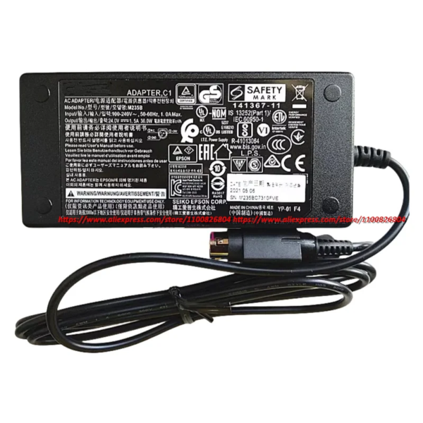 Cargador Epson 24V 1.5A 36W M235B 3 Pines Alta Estabilidad