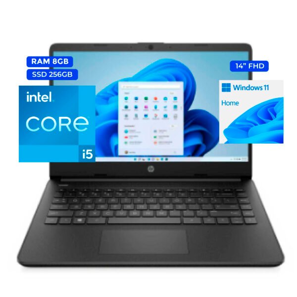 Laptop Hp de 14" FHD-Ram-8GB-SSD-256GB-Intel-Core-i5-11va-generacion-tecnonacho
