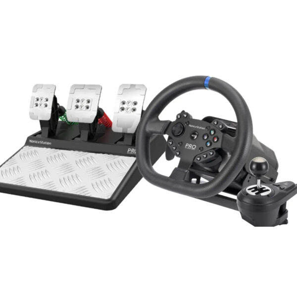Timón Carreras Multiconsolas + Pedales Realismo Pro Gamer