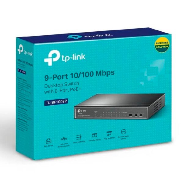 Switch PoE TP-Link 8 Puertos 10/100Mbps TL-SF1009P