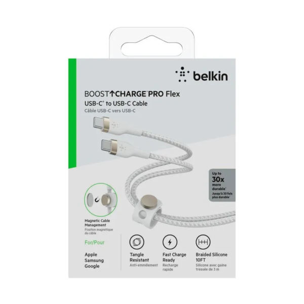 Cable USB-C a USB-C Belkin de 3 Metros para Carga Rápida​
