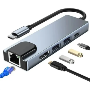 Tarjeta de Red Tipo C LAN con 2 Puertos USB 3.0 + HDMI + TIPO C RJ45