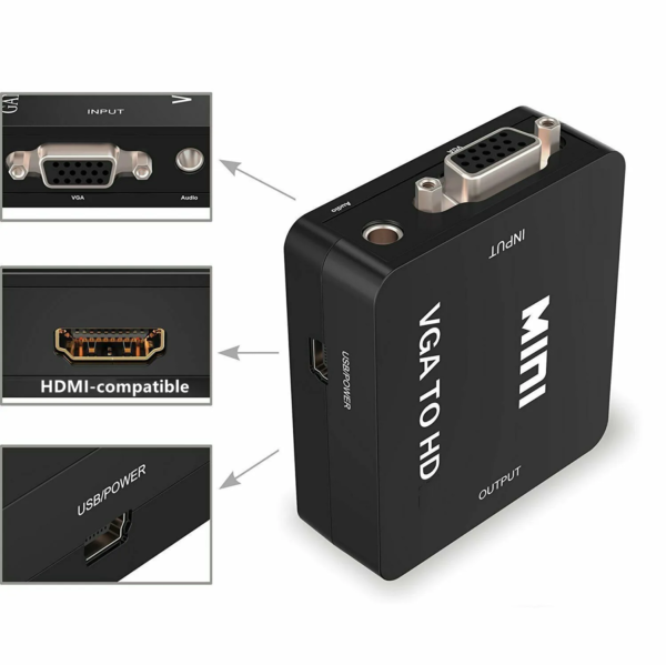 Convertidor VGA a HDMI con Audio RCA de Alta Calidad
