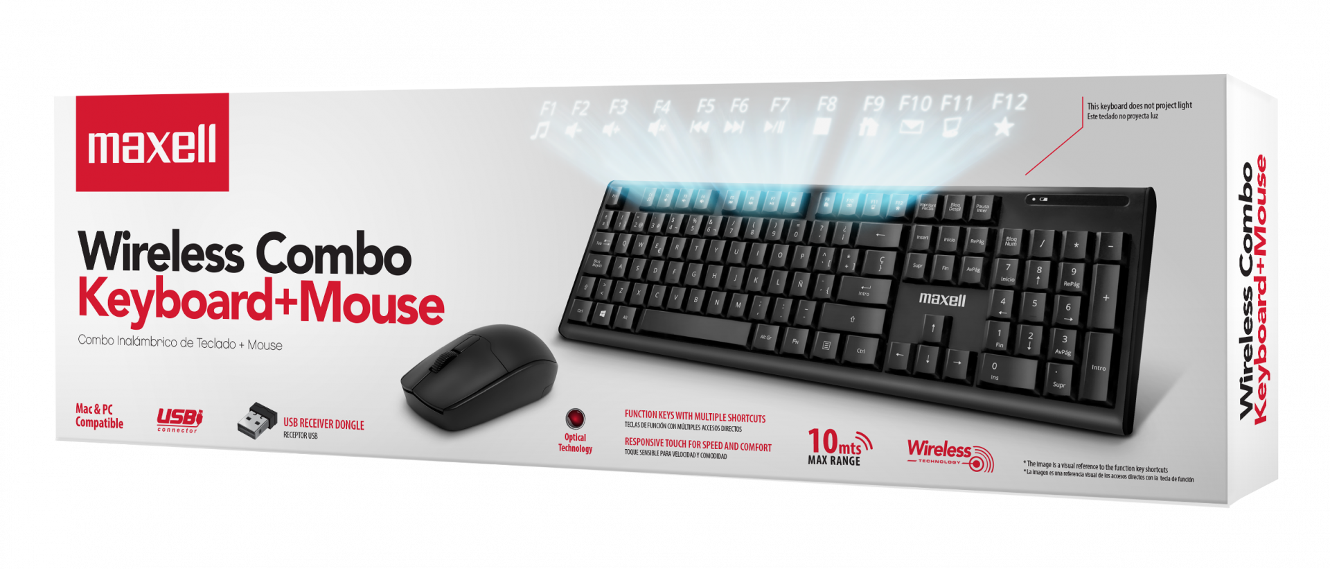 Combo Inalámbrico Maxell WKBC‑200 Teclado + Mouse 2.4 GHz Combo Inalámbrico Maxell WKBC‑200 Teclado + Mouse 2.4 GHz