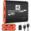 Capturadora de Video 4K USB 3.0 HDMI con Audio y Latencia Baja
