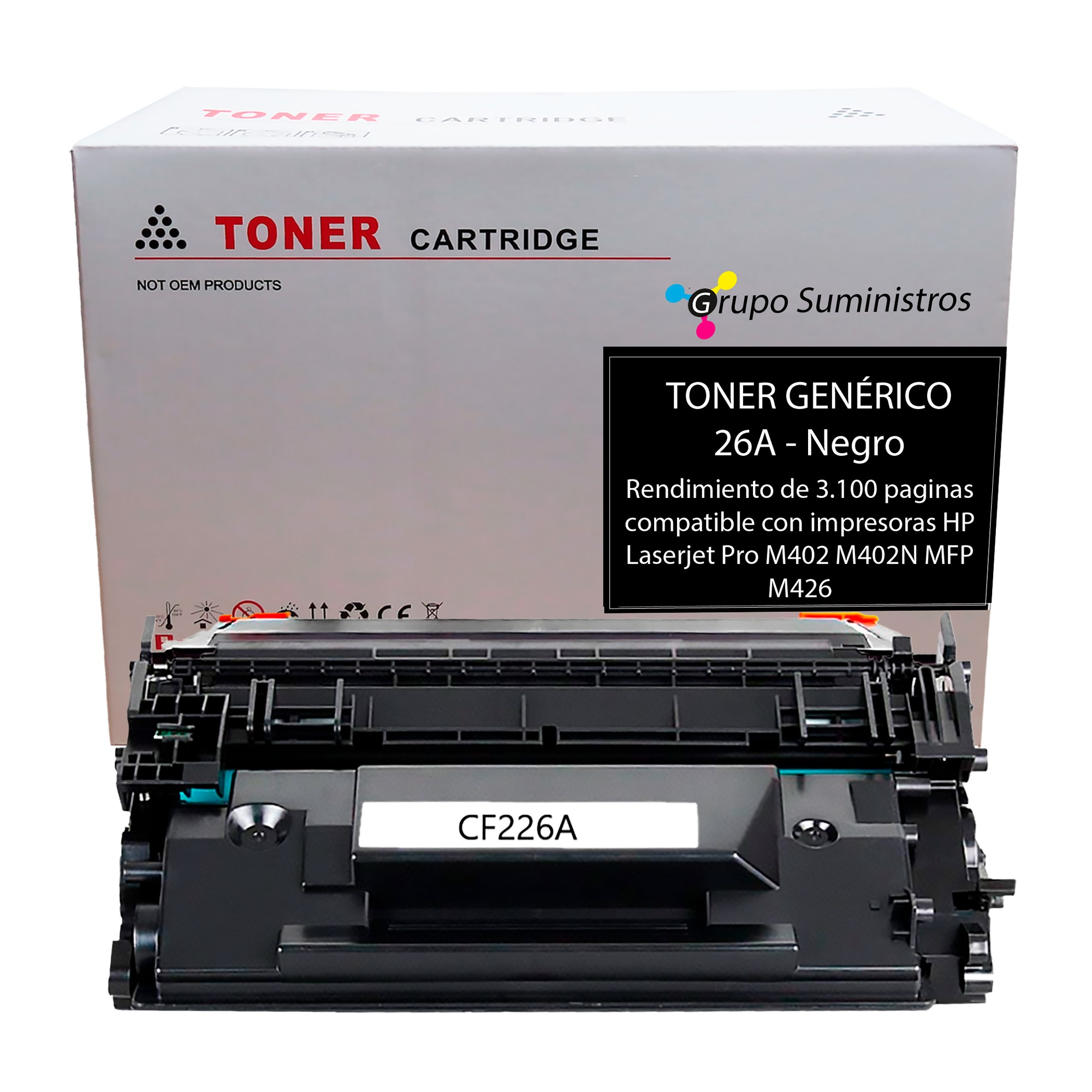 Toner Compatible HP 226A Negro Impresión Láser Rápida 3100p Toner Compatible HP 226A Negro Impresión Láser Rápida 3100p
