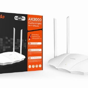 El router WiFi 6 AX3000 Tenda TX9 cuenta con cuatro antenas omnidireccionales para una amplia cobertura Wi-Fi, ideal para casas pequeñas y medianas.