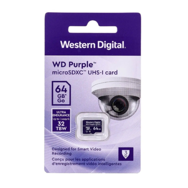 Memoria MicroSD Western Digital Púrpura de 64GB