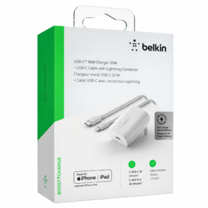 Cargador Belkin de Pared 20W USB-C + Cable Lightning a USB-C