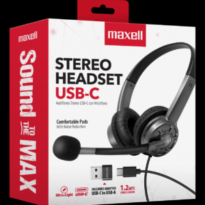 Diadema con Micrófono Maxell HS-HMIC USB-C con Adaptador