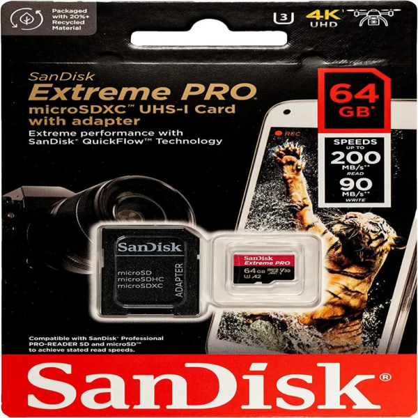 Memoria MicroSD SanDisk Extreme Pro 64GB 200MB/s