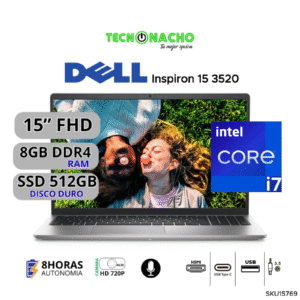 Portátil Dell Inspiron 15 3520 Core i7 SSD 512GB 8GB RAM Portátil Dell Inspiron 15 3520 Core i7 SSD 512GB 8GB RAM