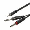 CABLE CONVERTIDOR 4.5M PLUG 3.5MM MACHO A DOS  PLUG 6.3MM MONOFONICO