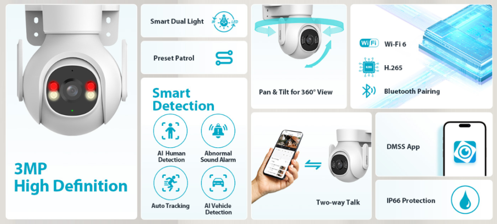 Cámara de Seguridad Dahua DH-P3B-PV 3MP Exterior WiFi 16129-2