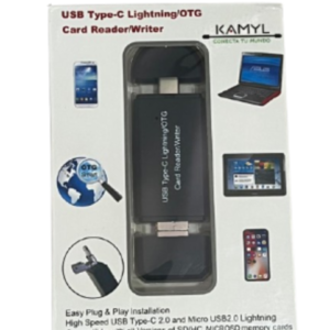 LECTOR DE MEMORIA USB + TIPO C + LIGHTNING