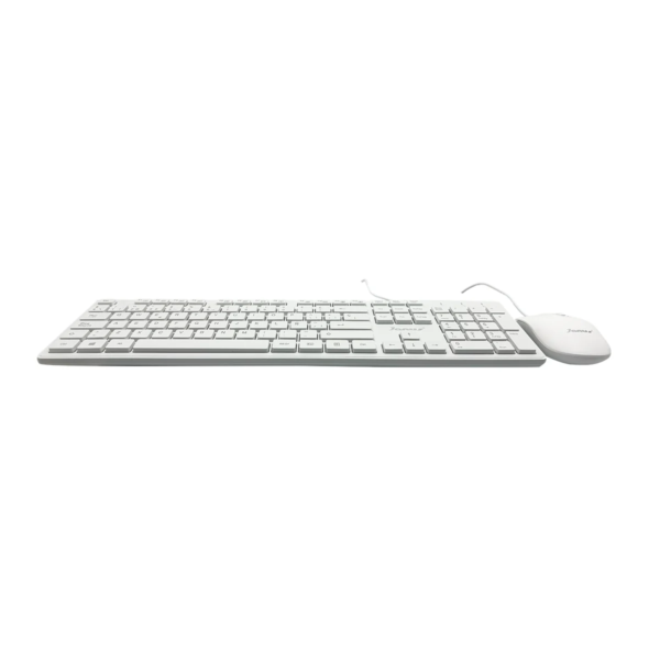 COMBO TECLADO MOUSE USB JANUS SENCILLO KY-K841 + KY-M582B BLANCO