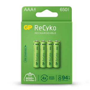 Baterías Recargables GP AAA 650 mAh Blister x4