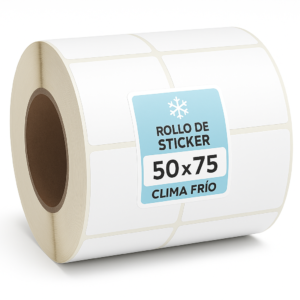 Rollo de Sticker 50x75mm 2000 Etiquetas Resistente al Frío