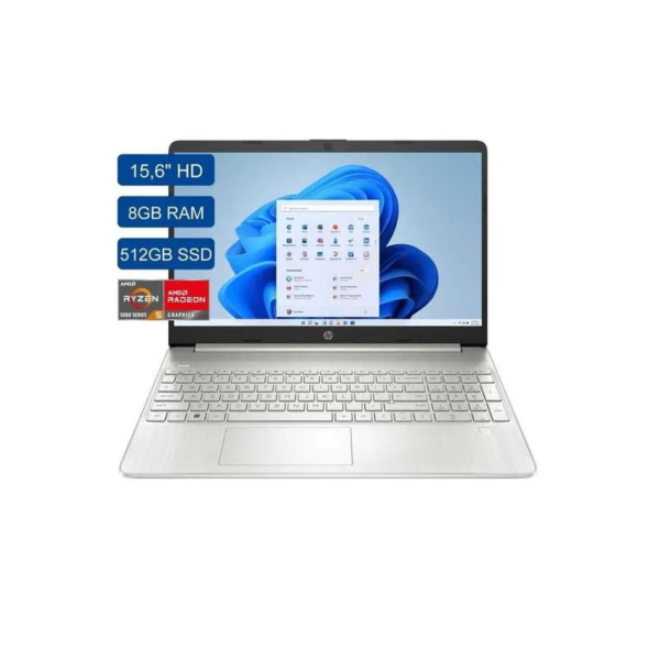 Portátil HP 15-ef2524la Ryzen 5, 8GB RAM, SSD 512GB, 15.6"