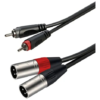 Cable de Audio 2XLR a 2RCA de 3 Metros - Conexión Profesional Estéreo