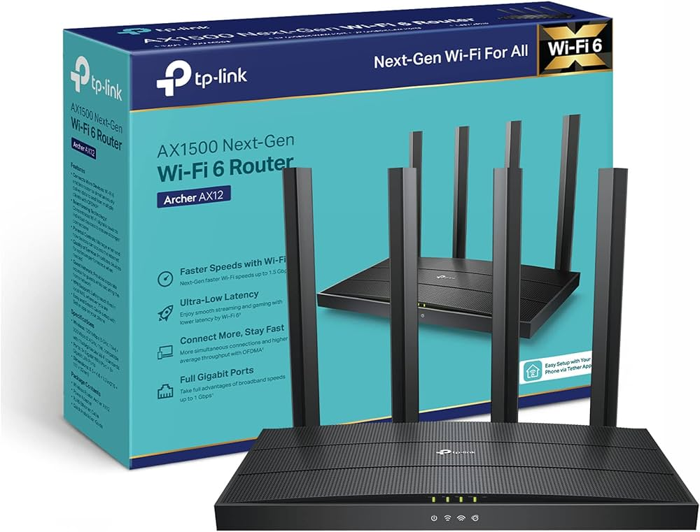 Router TP-Link Archer AX12 WiFi 6 AX1500 Mbps Dual Band