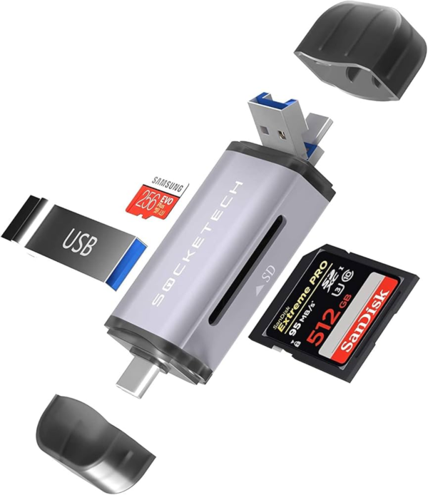 Lector de Tarjetas 3 en 1 USB 3.0 Tipo C/Micro USB SD/MicroSD