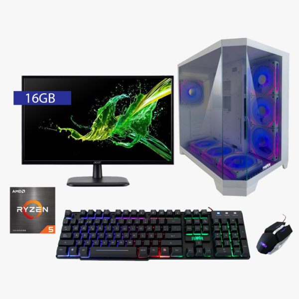 PC Gamer Power Group R5 5600GT 16GB 512GB RGB 3050 + Monitor 21.5" | Combo | Linux