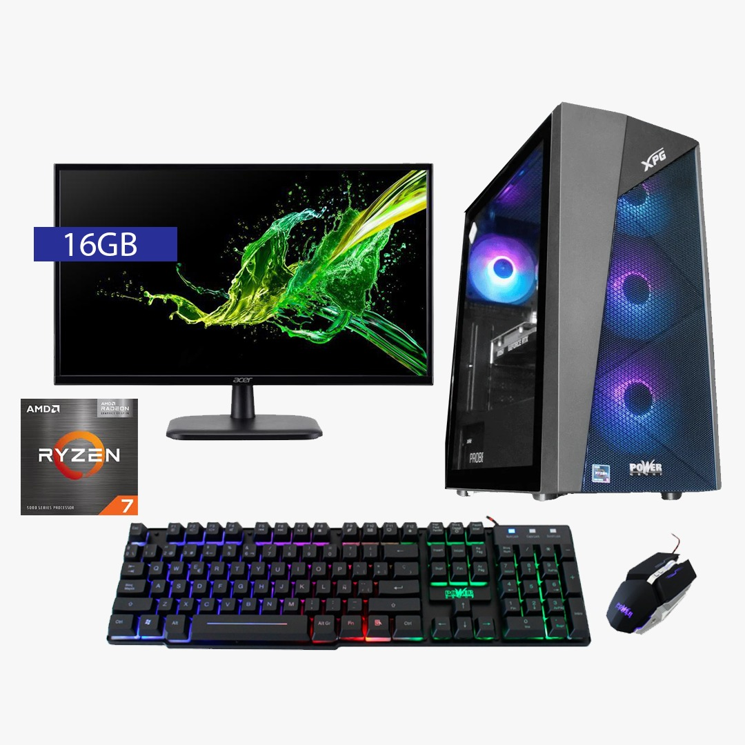 PC Gamer Power Group R87162M76N Ryzen R7 RX 7600 16GB 512GB RGB | Monitor 21.5| Linux | Combo PC Gamer Power Group R87162M76N Ryzen R7 RX 7600 16GB 512GB RGB | Monitor 21.5| Linux | Combo