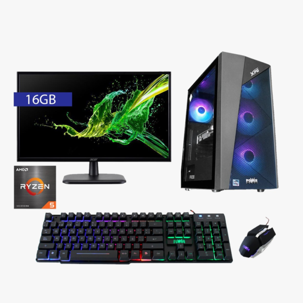 PC Gamer Power Group R96162SRX Ryzen R5 9600X 16GB, 512GB + Monitor 21.5" | Combo | Linux