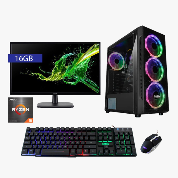 PC Gamer Power Group R85162SM Ryzen 5 8500G 16GB SSD 512GB + Monitor 21.5″+ Combo | Linux