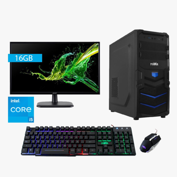 PC Gamer Power Group Intel i5 12400 16GB 512GB 80 Plus | Linux | Monitor 21.5" | Combo