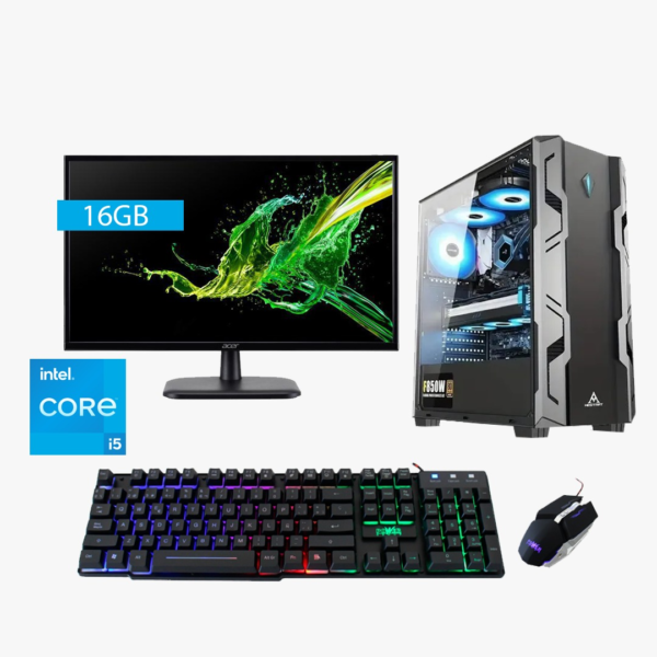 PC Gamer Power Group Intel i5 14400 16GB 512GB 80 Plus | Linux | Monitor 21.5" | Combo