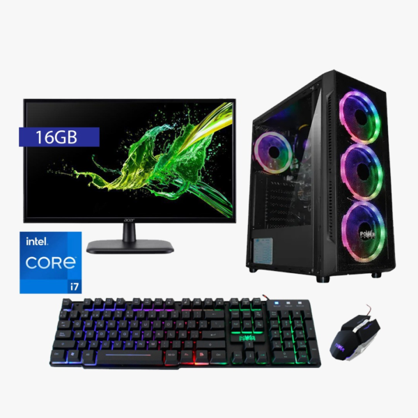 PC Gamer Power Group Intel i7 12700 16GB 512GB 80 Plus| Linux | Monitor 21.5 | Combo