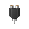 Conector RCA Y Audio Macho a 2 Hembras Adaptador Estéreo