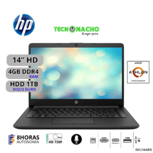 Portátil HP 14-dk1018la AMD Athlon Silver 3050U 4GB HDD 1TB 14” – Open Box