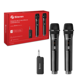 SISTEMA DE MICROFONO INALAMBRICO DOBLE STEREN MIC-288R SISTEMA DE MICROFONO INALAMBRICO DOBLE STEREN MIC-288R