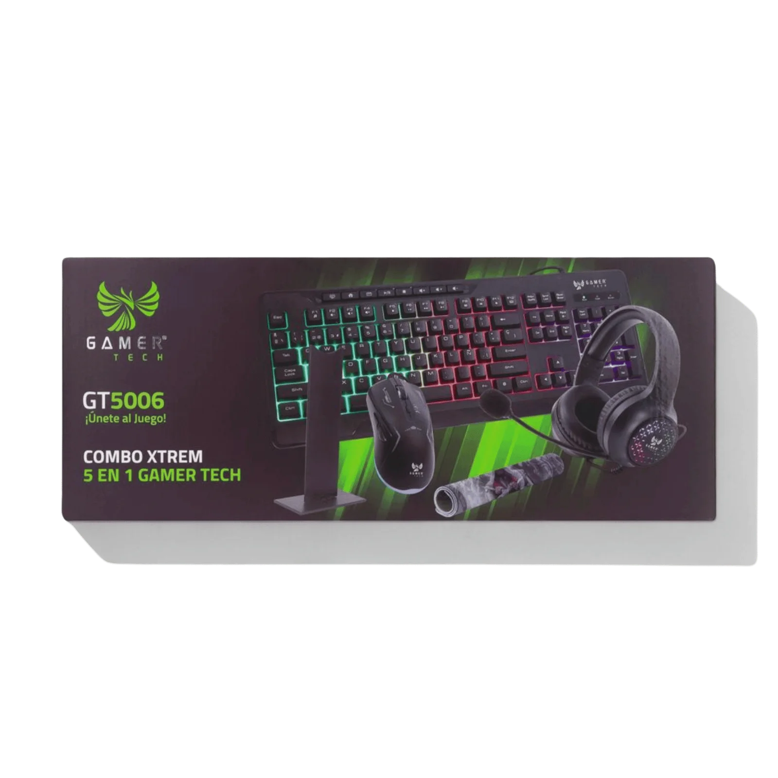 Combo Gamer Tech GT5006 5 en 1 RGB con Soporte y Diadema