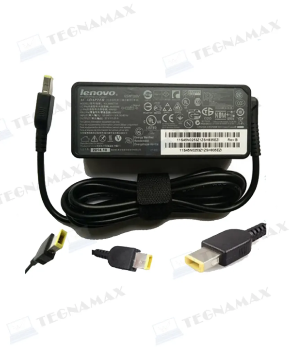Cargador Lenovo 20 V 4.5 A 90 W Punta Cuadrada Amarilla