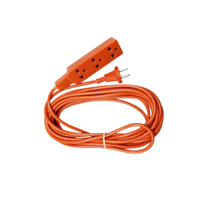 Extensión Eléctrica 15m 3 Tomas Uso Rudo Color Naranja