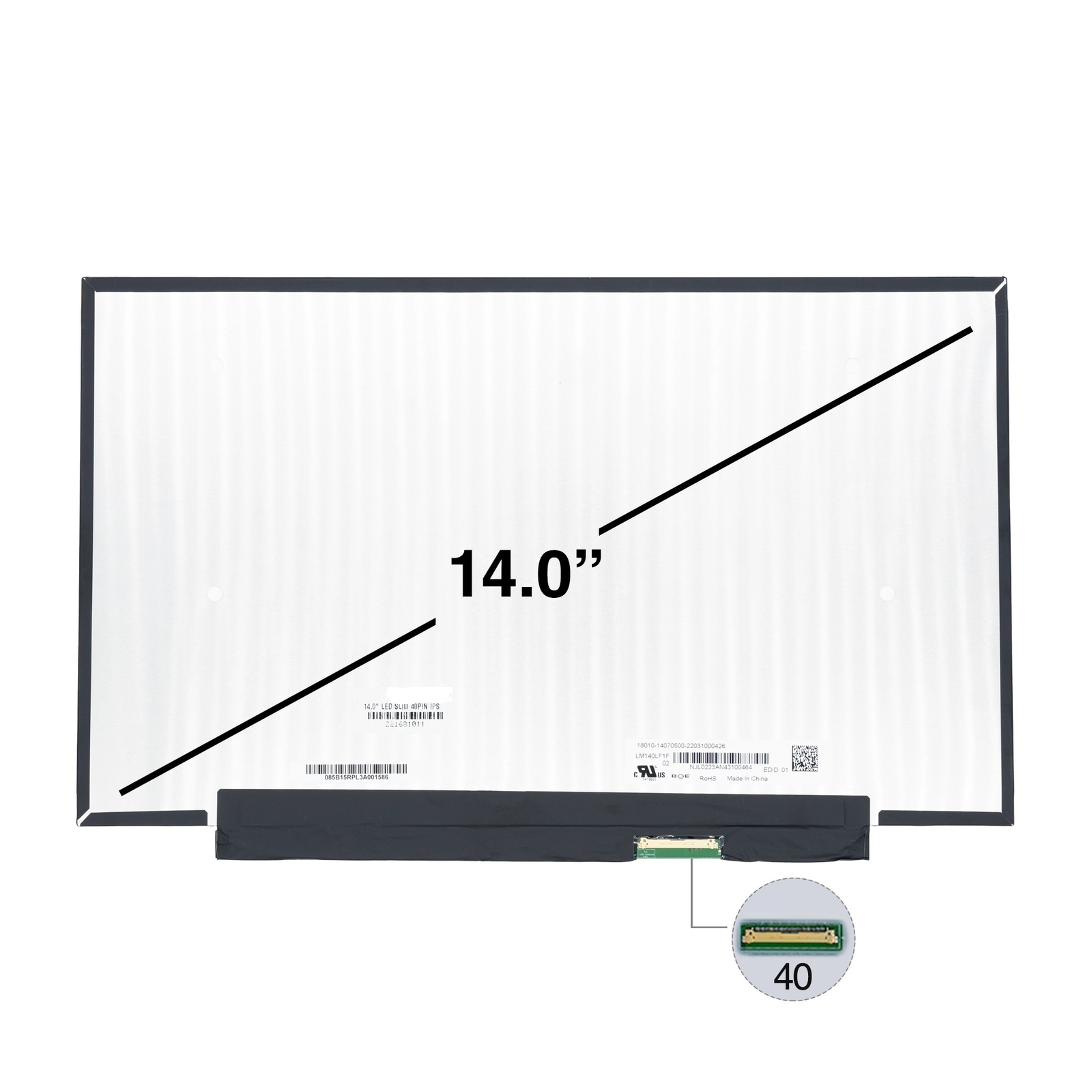 Pantalla portátil 14″ Nano 40 pines sin guías